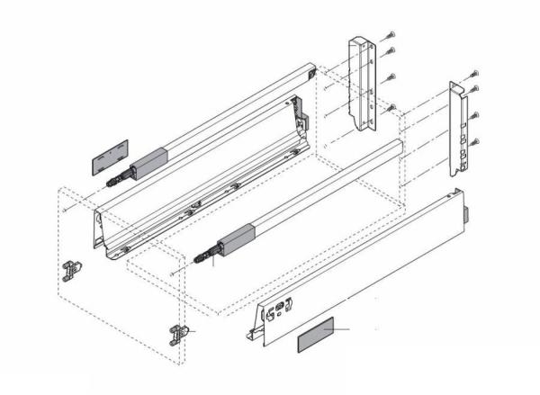 Schublade Modern Box / MBox - SQUARE - Typ A B C in Tiefe 250mm - 550mm