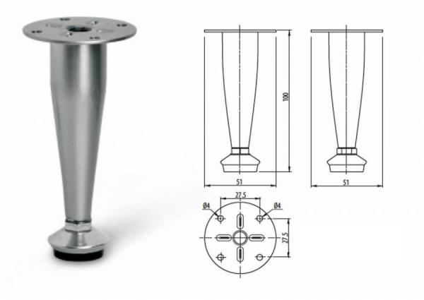 Möbelbein BD-003 in Aluminium