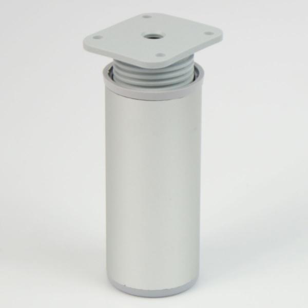 Aluminium Möbelbein 60mm hoch - rund, Farbe Aluminium (matt)