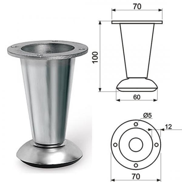 Höhenverstellbares Möbelbein NM-780 Chrom