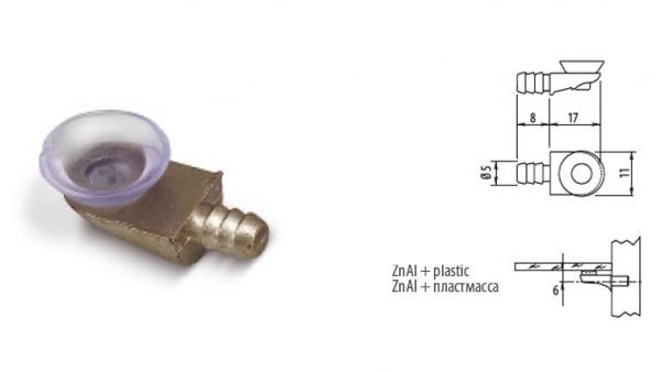 Glasbodent​räger mit Saugnapf