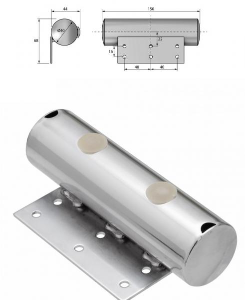 Möbelbein flach SL 05 verchromt Ø40 x 150mm