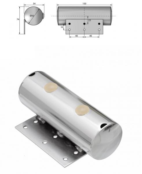 Möbelbein flach SL 05 verchromt Ø50 x 150mm