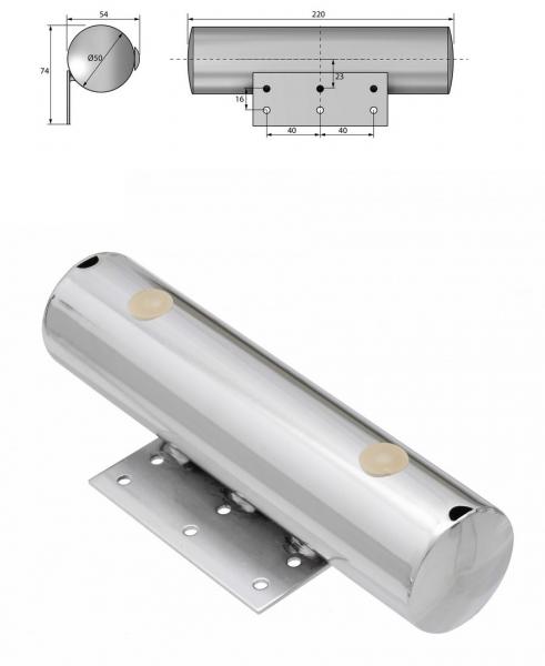 Möbelbein flach SL 05 verchromt Ø50 x 220mm