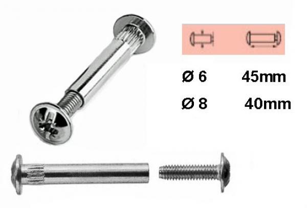 Schrankverschraubungen 6x40mm, 4 Stück