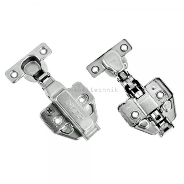 Automatikscharnier Ø26-100° Aufliegend mit Schließautomatik und Clip-on