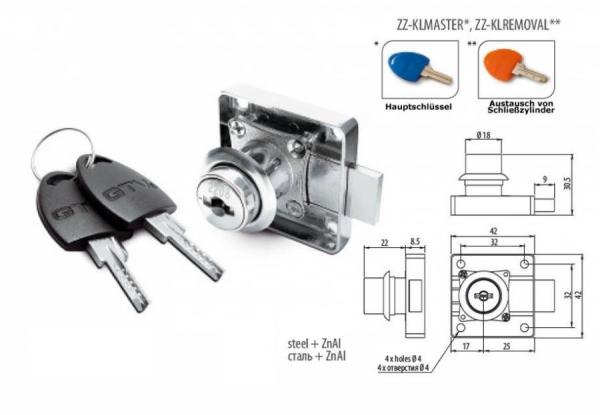Hauptschlüssel (Blau) passt für alle Schließzylinder