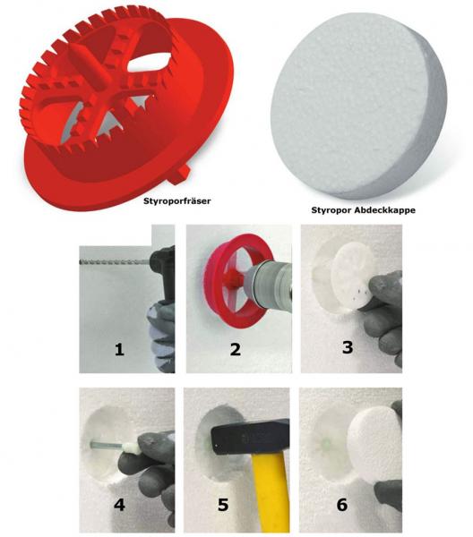 Styroporfräser für Dämmstoffdübel