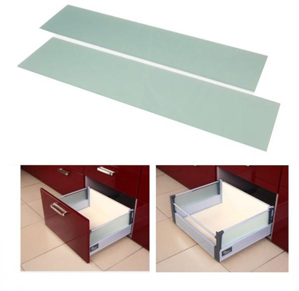 Modern Box Glas Seitenwande 98x500mm Set 2 Stück