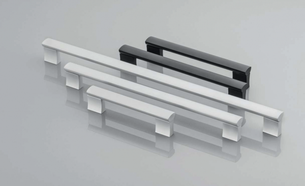 Möbelgriff UA-B311 Aluminium - Chrom - Edelstahloptik ** - Schwarz - Lochabstand 96mm - 480mm