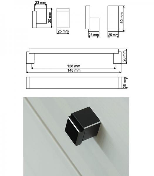 Aluminiumknopf GS48 Chrom