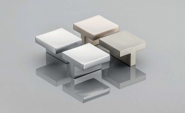 Möbelgriff UZ-40 Aluminium - Chrom - Edelstahl - Satin 40 x 40 mm