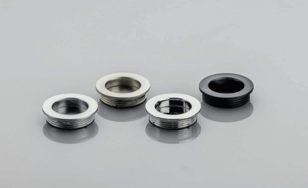 Einlassgriff / Muschelgriff B224 - Ø 40,5mm - Aluminium - Chrom - Satin - Schwarz - Weiss