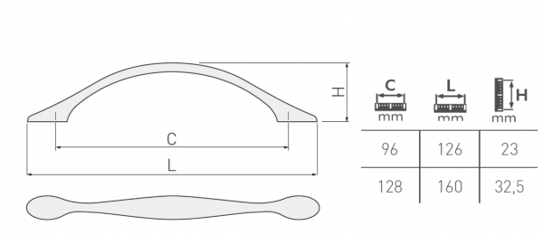 Möbelgriff CAMAIO - Lochabstand 96mm - 128mm