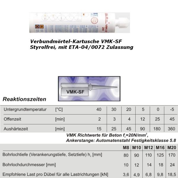 Verbundmörtel-Kartusche 150ml Styrolfrei mit Mischer