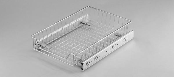 Korbschublade für 500mm Schrankbreite Aluminium Effekt (silberfarbig)