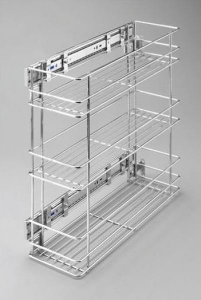 Befestigungen24 - Schrankauszug 200mm 3 Boden silberfarben
