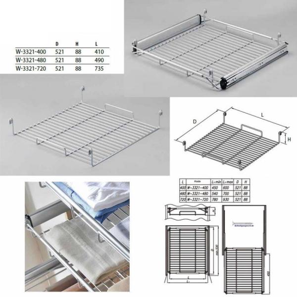 Einhängerost mit Auszugrahmen 400mm
