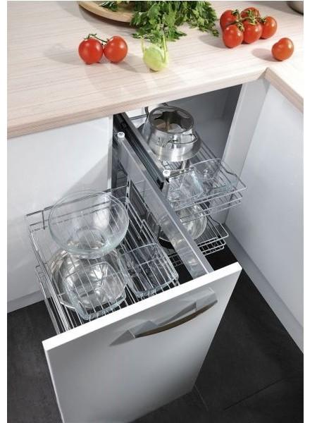 Eckschrankauszug für Schrank 1020 bis 1200mm Chrom