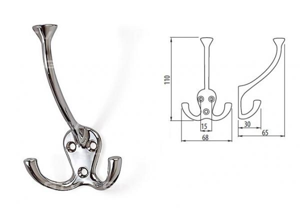 Kleiderhaken WZ-D110 verchromt