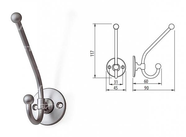 Kleiderhaken WZ-D117 satin