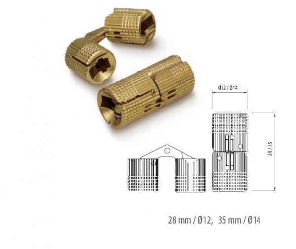 Einbohrzylinderband Ø12mm