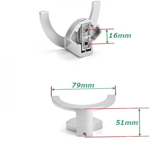 Doppelhaken Handtuchhaken Z-5426 Alu matt