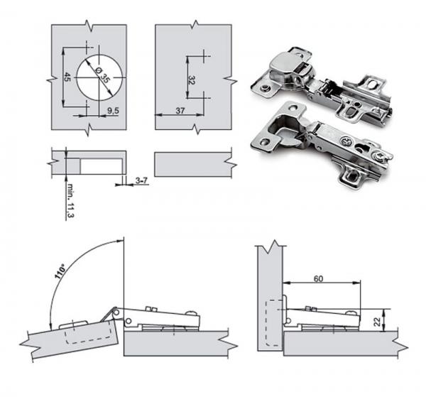 Selbstöffnendes Scharnier mit negativer Feder