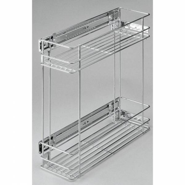 Schrankauszug 150mm 2 Boden silberfarben