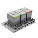 Trennsystem für Schubladen mit 3x15L Sammler und 3 Ablagenschalen