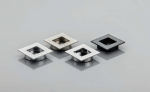 Einlassgriff / Muschelgriff B226 - quadratisch 40mm - Aluminium - Chrom - Satin - Schwarz - Weiss